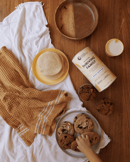 Baked goods made with Thriving Family Unflavoured protein powder